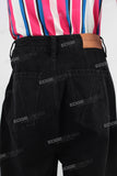 Black straight denim jeans