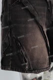 Acid washed patchwork short