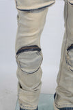 Acid washed Cargo Skinny Jeans Men
