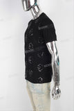 Black Sequin Slim regular T shirt men