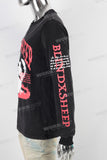 Black digital print long sleeve t shirt