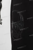 Black skull patch binding feet pants men