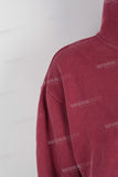 Red heavyweight zip up hoodie jacket