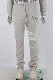 Grey embroidered patchwork hoodie and pants set