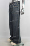 Blue vintage straight boot cut jeans