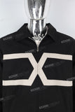 Black patchwork zip up jacket
