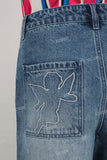 Blue straight jeans