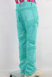 Cyan damaged boot cut jeans