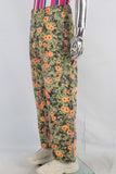 Digital print patchwork straight jeans