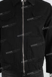 Black zip up denim jacket