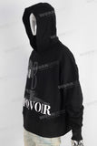 Black digital print thread hoodie