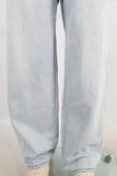Blue straight acid washed jeans