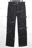 New Custom Black Denim Men Straight Baggy Cargo Jeans