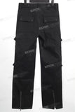 New Custom Black Denim Men Straight Baggy Cargo Jeans