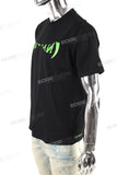 Custom Logo Graphic Men Mock Neck Black Cotton Oversized T Shirts