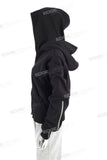 Men Black Cotton Double Hooded Full Face Zip Up Hoodie Custom