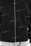 Men Black Cotton Double Hooded Full Face Zip Up Hoodie Custom