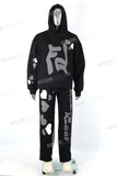 Custom Men Black Cotton Sweatpants Hoodie And Sweatshirts