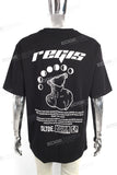 Custom Print Logo Screen Printing Cotton Black Oversize Men T Shirt