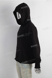 Wholesale Men Hooded Plain Blank Black Raw Hem Cut Pullover Hoodies With Pocket