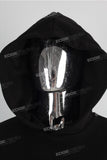 Wholesale Men Hooded Plain Blank Black Raw Hem Cut Pullover Hoodies With Pocket