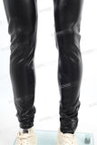 Men Fahsion Streetwear Motorcycle Black Skinny Leather Pants