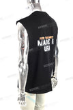 Custom Plus Size Round Neck Digital Printed Men Black Sleeveless T Shirt