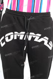 Wholesales Custom 100% Cotton Men Drawstring Black Sweatpants
