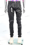 High Quality Men Black Skinny Waxed Denim Jeans Pants