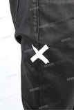 High Quality Men Black Skinny Waxed Denim Jeans Pants