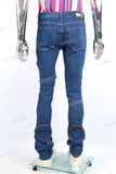 Low MOQ Customized Men Blue Streetweat Cargo Skinny Flare Jeans Pants