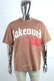 Men Short Sleeve Shirts Oversized Cotton Puff Print T Shirt