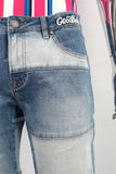 Men Denim Patchwork Design Custom Distressed Ripped Jeans