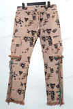 Men Fashion Design Cargo Tassel Tapestry Pants