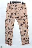 Men Fashion Design Cargo Tassel Tapestry Pants