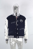 High Quality Embroidery Leather Sleeve Bomber Letterman Men Varsity Jacket