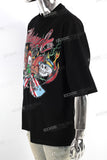 High Quality Black Cotton Custom Men's Round Neck Oversized T Shirts