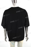 High Quality Black Cotton Custom Men's Round Neck Oversized T Shirts