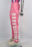 OEM/ODM Custom Men Pink Puff Print Stacked Sweatpants With Pocket