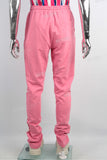 OEM/ODM Custom Men Pink Puff Print Stacked Sweatpants With Pocket