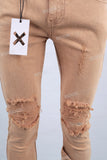 Fashion Jeans Trousers Streetwear Men Ripped Skinny Flare Denim Jeans Pants