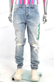 Custom Distressed Denim Pants High Quality Men Ripped Stacked Jeans