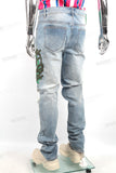 Custom Distressed Denim Pants High Quality Men Ripped Stacked Jeans