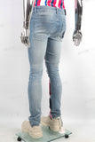 Custom Embroidery Ripped Skinny Distressed Men Denim Jacket Jeans Set