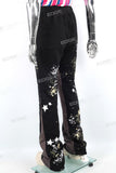 Custom Sweatpants Men Stacked Flare Paint Splash Joggers Pants