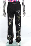 Custom Sweatpants Men Stacked Flare Paint Splash Joggers Pants