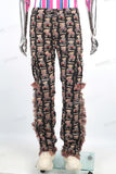 Pupular Cartoon Bear Pattern Tassel Straight Men Tapestry Pants