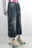 Wholesale Men Streetwear Cargo Denim Distressed Vintage Baggy Jeans