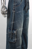Wholesale Men Streetwear Cargo Denim Distressed Vintage Baggy Jeans
