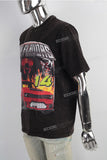 Men's Short Sleeve Shirts Custom Fashion Black Digital Print Graphic Vintage T Shirt